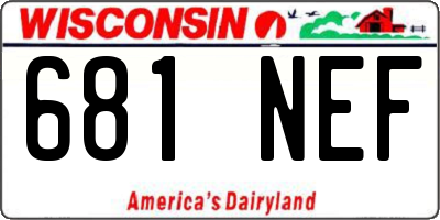WI license plate 681NEF