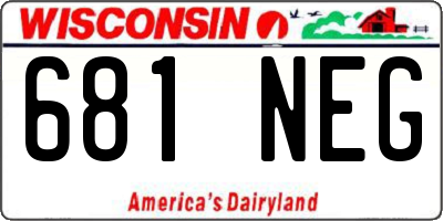 WI license plate 681NEG
