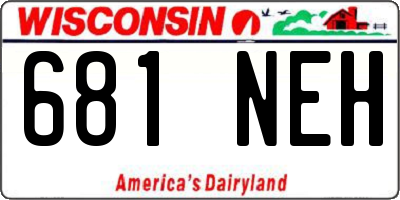 WI license plate 681NEH