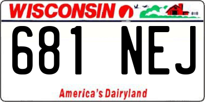 WI license plate 681NEJ