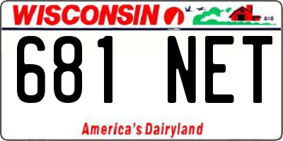 WI license plate 681NET