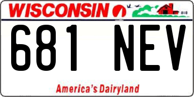 WI license plate 681NEV
