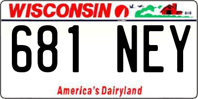 WI license plate 681NEY