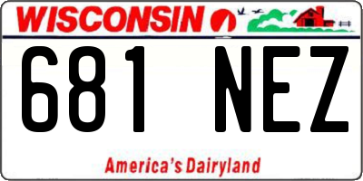 WI license plate 681NEZ