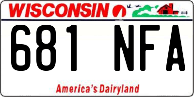 WI license plate 681NFA