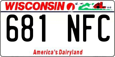 WI license plate 681NFC