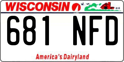 WI license plate 681NFD