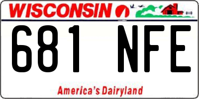 WI license plate 681NFE