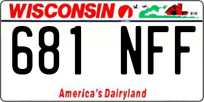 WI license plate 681NFF