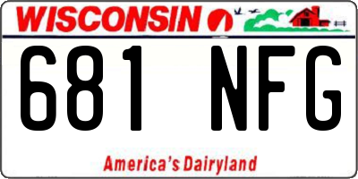 WI license plate 681NFG