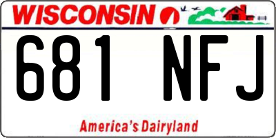 WI license plate 681NFJ
