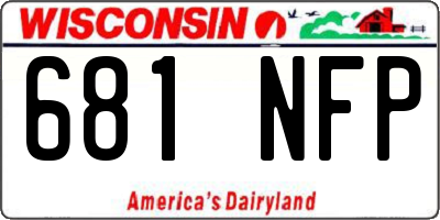 WI license plate 681NFP