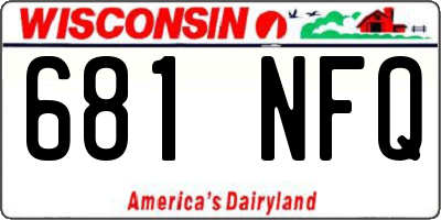 WI license plate 681NFQ