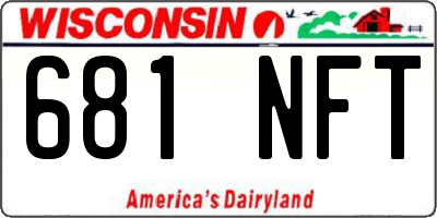 WI license plate 681NFT