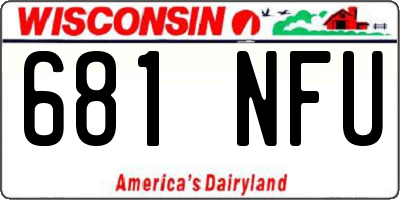 WI license plate 681NFU
