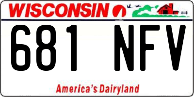 WI license plate 681NFV