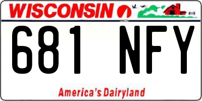 WI license plate 681NFY