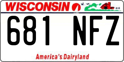 WI license plate 681NFZ