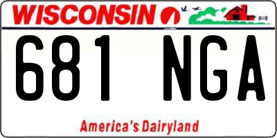 WI license plate 681NGA