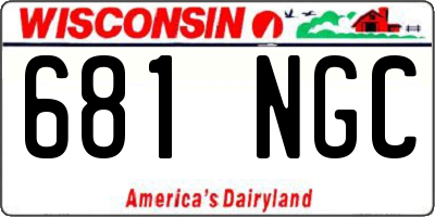 WI license plate 681NGC