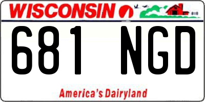 WI license plate 681NGD