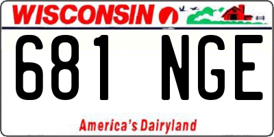 WI license plate 681NGE