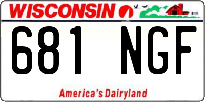 WI license plate 681NGF
