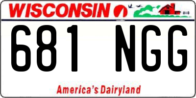 WI license plate 681NGG
