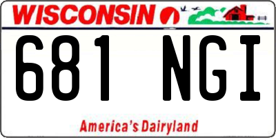 WI license plate 681NGI