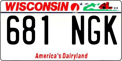 WI license plate 681NGK