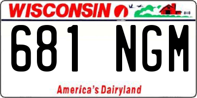 WI license plate 681NGM