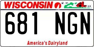 WI license plate 681NGN