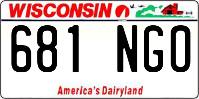 WI license plate 681NGO