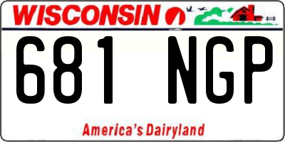 WI license plate 681NGP
