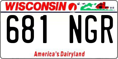 WI license plate 681NGR