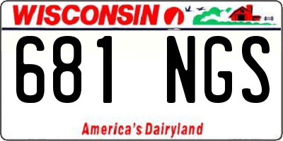 WI license plate 681NGS