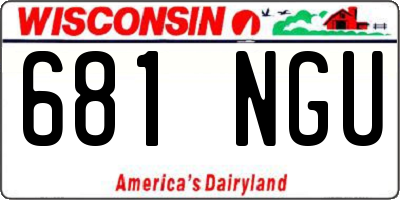 WI license plate 681NGU