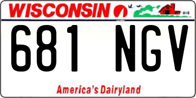 WI license plate 681NGV