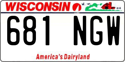 WI license plate 681NGW