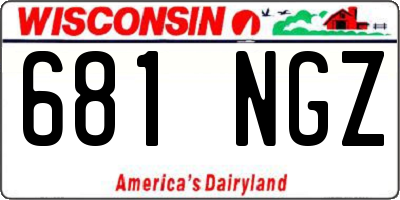 WI license plate 681NGZ