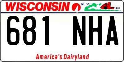 WI license plate 681NHA