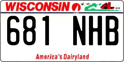 WI license plate 681NHB