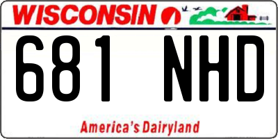 WI license plate 681NHD