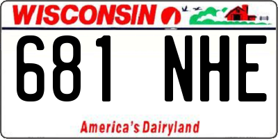 WI license plate 681NHE