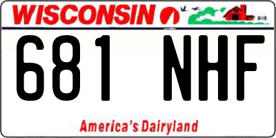 WI license plate 681NHF