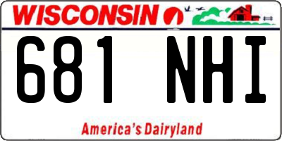 WI license plate 681NHI