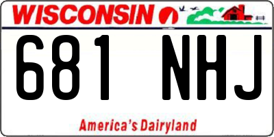 WI license plate 681NHJ