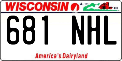 WI license plate 681NHL