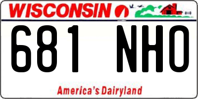 WI license plate 681NHO