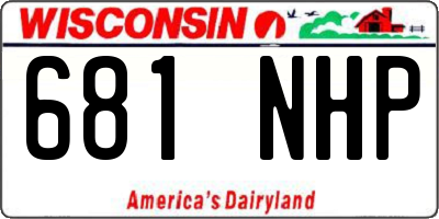 WI license plate 681NHP